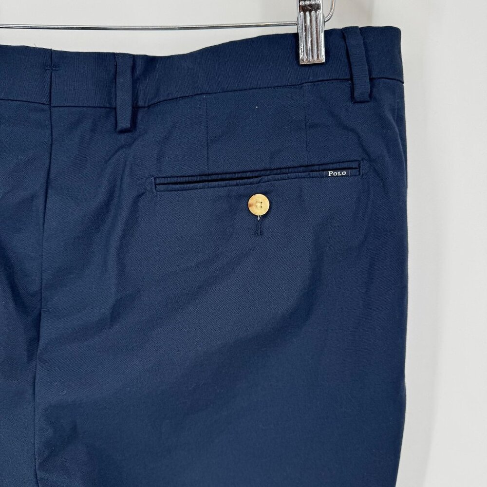 Polo Ralph Lauren Mens Slim Fit Navy Dress Pants 36x34 Cotton Lightweight Summer